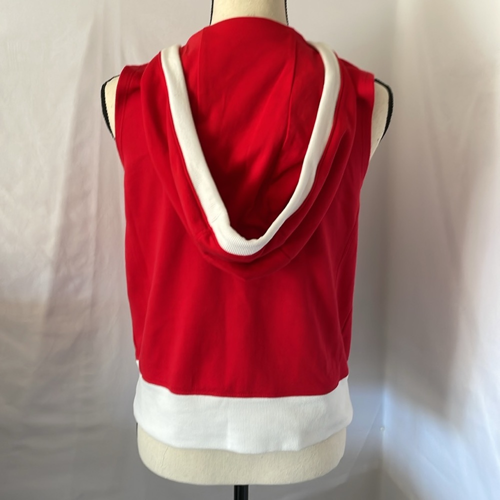 Tommy Hilfiger sport red hooded vest style top V-neck size small - Picture 5 of 7